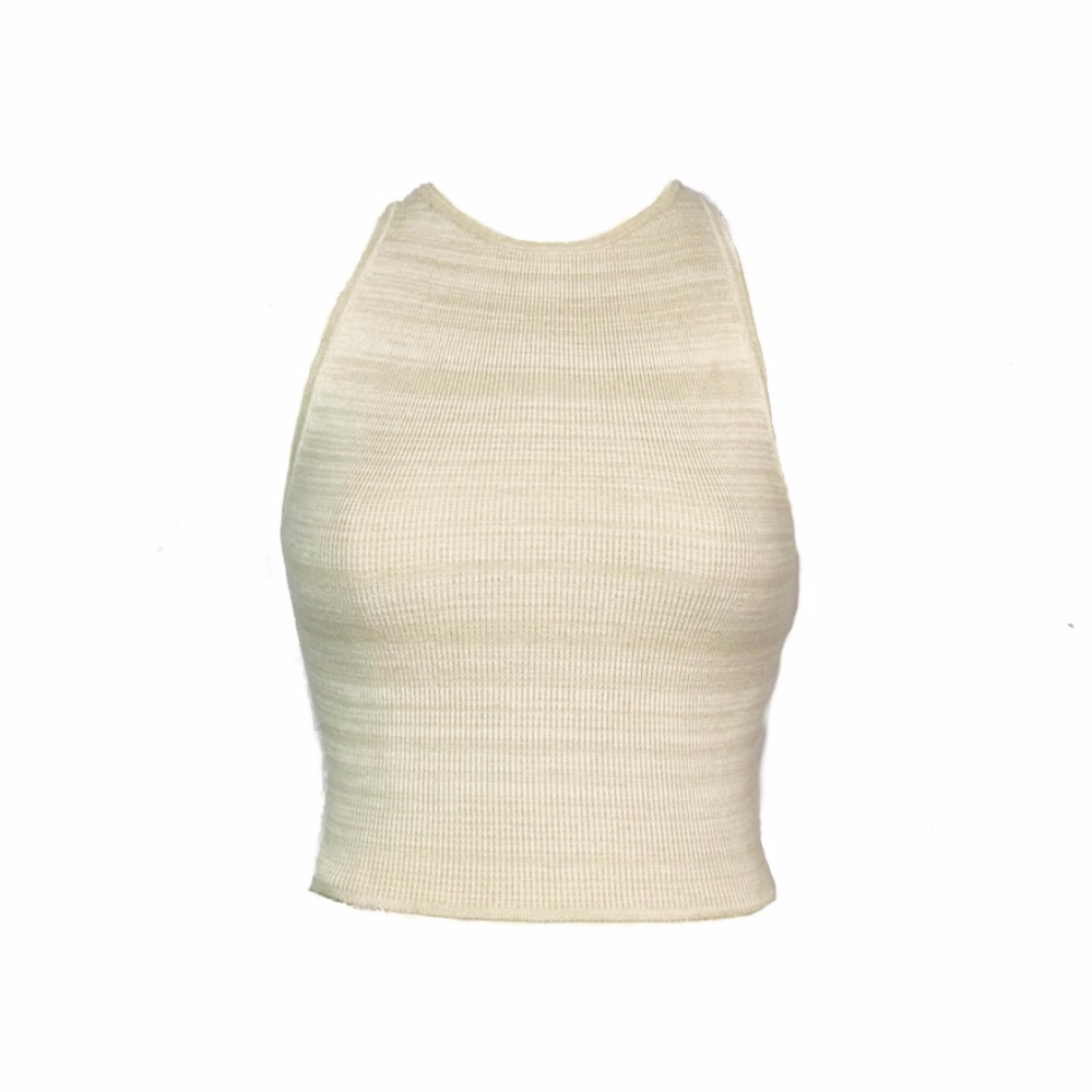 Hollister Ribbed Beige Crop Top